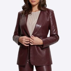 7 Blazer Maroon Leather Womens